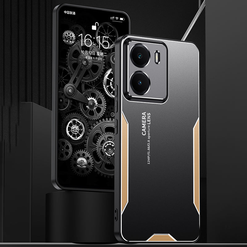 For vivo Y35 5G Metal Phone Case Military-Grade Drop Protection Cover - Gold For vivo Y35 5G Metal Phone Case Military-Grade Drop Protection Cover - Gold